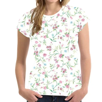 NoisyDesigns Ženy t košile Flower Design trička Květinové Svěží Styl Barevné Květinové Topy Tees Harajuku košile Camiseta feminina