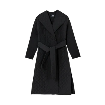 Toppies 2020 podzim zimní kabát dámské kárované dlouhé sako tenké bundy double breasted kabát kostkovaný pásek