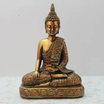Pryskyřice Řemesla Thajské Zlatý Buddha Dekorace, Bytové Doplňky Jihovýchodní Asie, Buddha Hlava Dekorace Buddha, Socha, Socha