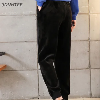 Kalhoty Dámská Zimní 2020 Velké Velikosti Teplé Plus Sametové Pevné Volný Čas Sportovní Dámské Harémové Kalhoty Korejský Styl Ženy Šňůrky Elegantní