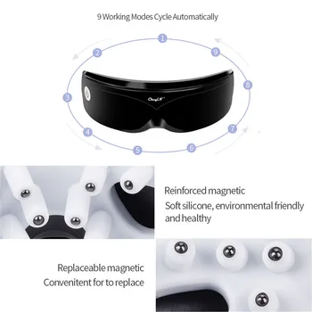 Elektrické Vibrace Oční Masážní Přístroj Očí Zařízení Pro Péči O Vrásky Zmírnit Únavu Magnet Therapy Akupunktura Masáž Sluneční Brýle P49