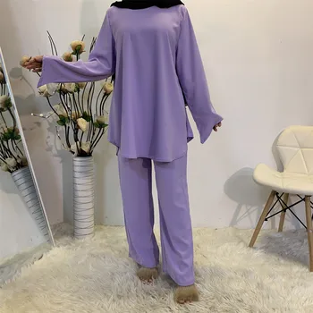 Dubaj Abaya Turecko Muslimské Sady Kaftan Hidžáb Šaty Abaja pro Ženy Djellaba Islámské Oblečení Femme Musulman Komplety De Mode