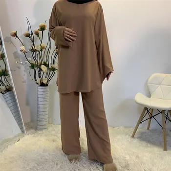 Dubaj Abaya Turecko Muslimské Sady Kaftan Hidžáb Šaty Abaja pro Ženy Djellaba Islámské Oblečení Femme Musulman Komplety De Mode