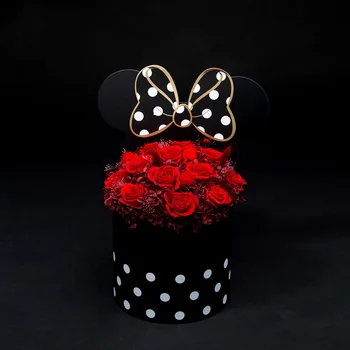 Polka Dot Květinové Krabice s Roztomilé Bowknot Luxusní Překvapení Růže Květ Dárkový Box Růže Květinové Aranžmá Dar Úložný Box