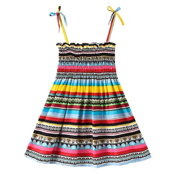 Národní styl milé dívky šaty ležérní letní děti skluzu šaty dětské oblečení pláži dovolenou