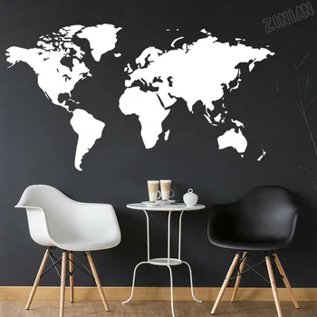 Velká Mapa Světa Samolepka na Zeď pro domácí Obývací Pokoj Dekorace Obtisk Nálepka Vinyl Třídě Nástěnné Malby Moderní Studie Obtisky Y237
