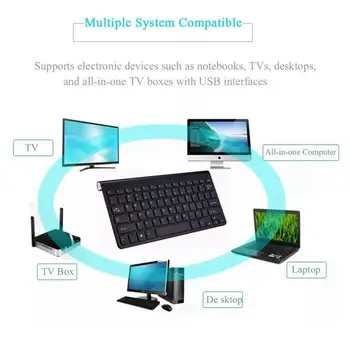 2.4 G Bezdrátová Tichá Klávesnice A Myš Mini Multimediální Full-size Klávesnice Myš Combo Set Pro Notebook Laptop Desktop PC