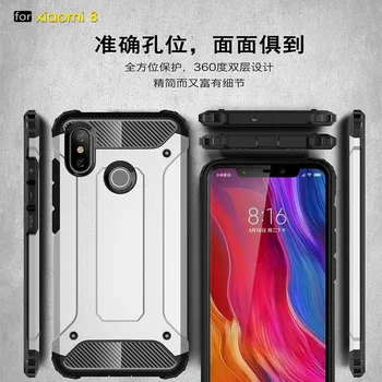 Pro Xiaomi Mi 8 Pouzdro Pro Xiaomi Mi8 Případě Nárazuvzdorný Silikonový A Silné Brnění PC Telefon Pouzdro Pro Xiaomi Mi 8 Kryt Fundas Mi8