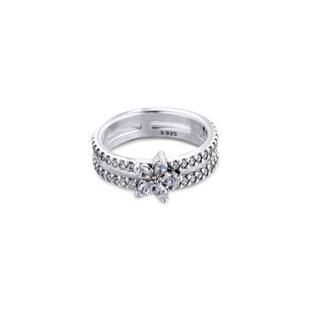Šumivé Vločka 2020 Dívka Přátelé Velkoobchodní Skutečné Sterling Silver 925 Šperky Módní Svatební Prsteny pro Ženy