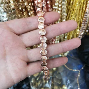 1 Pramen/lot Hematite Rose Gold Stříbrná Barva Shell Tvar Volné Korálky pro Výrobu Šperků DIY Náramek a Náhrdelník CPHB1036