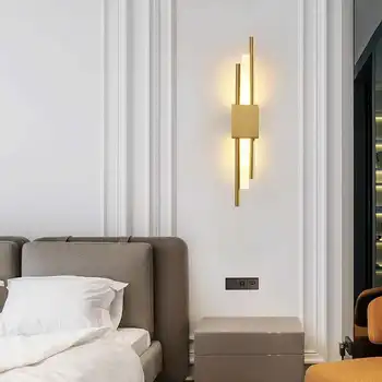 Moderní Stylové Černé A Bronz Mosaz Zlata 50cm Kov, Akryl, Trubka LED Nástěnné Svítidlo Pro Obývací Pokoj, Ložnici, nástěnného Svícnu Chodbě