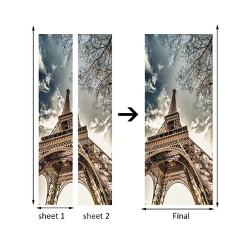 3D Paříž Věž Dveře Nálepka Kreativní DIY Home Dekor Obtisky samolepící Tapety Vodotěsné Dveře Mural Ložnice Renovace Dveří