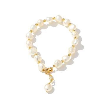 Yhpup 10mm Klasické Luxusní Přírodní Perlový Náramek pro Ženy, Nejlepší Dárek, Temperament Módní Náramek Šperky 2020 Strana
