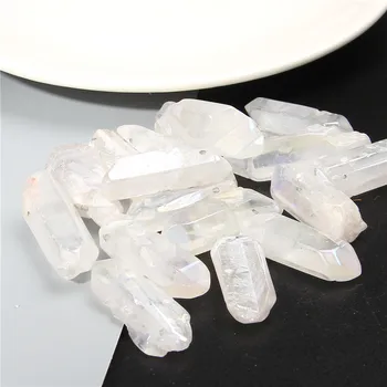 10ks bílá hůl bod Korálky Bílé Přírodní Crystal Quartz Nugget Bodů Cluste Top Vrtané volné Držet Korálky přívěsky šperky