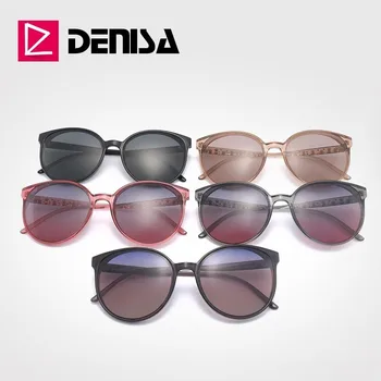 DENISA UV400 Polarizované sluneční Brýle, Kulatý Nadrozměrných sluneční Brýle, Ženy 2019 Vintage Řidičské Brýle Sluneční Brýle Pro Ženy G29904