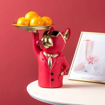 Nordic Cool Bulldog Figurka Úložný Box Bytové Dekorace, Doplňky Pryskyřice Umění, Socha, Ornament Miniaturní Figurky Home Decor