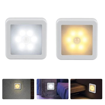 LED Noční Světlo Inteligentní Pohybový Senzor On/Off Bezdrátové Noční světlo Noční Lampy PIR Pohybové Čidlo Pro Místnost Chodba Šatna Wc