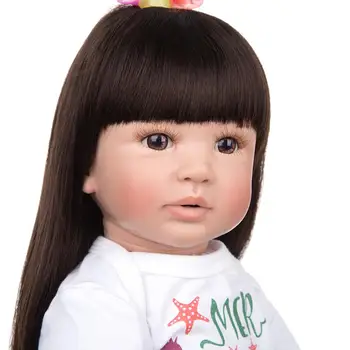 KUKADOLL 24 Palcový Módní Roztomilé Reborn Panenku Paruku Hiar Látkové Tělo Reborn Baby Doll Hračky Módní Vánoční Dárky Pro Děti