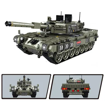 MEOA 632003 Vojenské WW2 Series 1747PCS Leopard 2 Hlavní Bitevní Tank Set Stavební Bloky VH Cihly Hračky pro Chlapce Vánoční Dárky