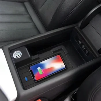 Auto QI bezdrátová nabíječka 15w rychlé nabíjení desky loketní opěrka box držák telefonu příslušenství pro Audi A4 B9 S4 A5 A6 C7 A7