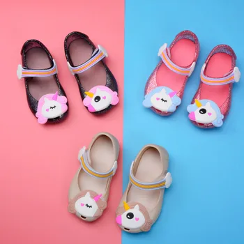2021 Unicorn Dívka letní sandály Děti, kreslený Jelly Boty princezna Ryby Ústa Dívka, Non-slip Děti módní Sandál SH122