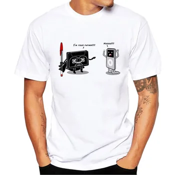 NOVÉ GEEK Hudební Přehrávač Tisk T Tričko Vtipné, že jsem Tvůj Otec Design Tee Shirt Homme Camiseta v Pohodě O-neck T-shirt Man Oblečení