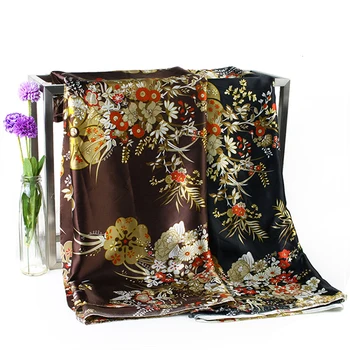 Imorted ročník lidové květinovým potiskem saténové tkaniny měkké pohodlné tkaniny tkáně pro ženy, pláž, šaty, šátek, patchwork 150cm šířka