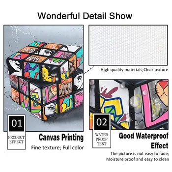 Graffiti Umění Malířské Plátno Magic Cube Plakáty a Tisky Umění Zdi Rubikova Kostka Obraz pro Obývací Pokoj Cuadros Domova