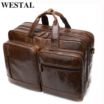 WESTAL zavazadla, cestovní tašky, pánské originální kožené kufry a cestovní tašky, příruční zavazadla velkou koženou tašku na víkend pro oblek 7343