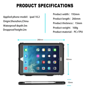 IP69K Silný Nárazuvzdorný Vodotěsné Pouzdro Pro iPad 2020 10.2 Pro 11 10.5 9.7 2018/2017 Mini 4 5 2 Air 3 Pro 9.7 coque Heav