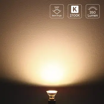 GU10 LED Světlo Žárovky Lampy 40 až 50/60W Ekvivalent 3/4/5W 250/350/450lm Teplá Bílá 2700K 120 Vyzařovací Úhel[Energetická Třída A+]-6PACK