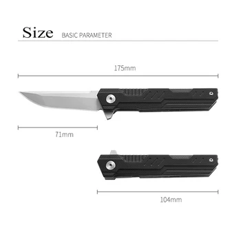 D2 Kapesní Taktický Nůž sebeobrana Zbraní, Nůž, Čepel Nože na Přežití, Lovecké Skládací Nůž Rychle Otevře EDC Nástroj