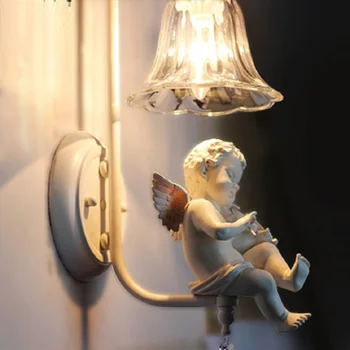 LukLoy Nordic Ložnice Nástěnné Svítidlo Noční dětský Pokoj nástěnného Svícnu Americké Minimalistické Zrcadlo přední Světla LED Angel Nástěnné Světlo