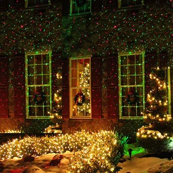 Nový rok Laser Projektor Vánoční Ozdoby pro Domácí, Venkovní Trávník Světla Červené, Zelené Dovolené příslušenství