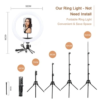 12inch 33CM Fotografie Osvětlení Telefonu Ringlight Stativ Foto Led Bluetooth Selfie dálkové Ring Light Lampa Pro Youtube Live