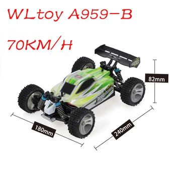 2021 WLtoys A959-B A959 959-RC Auto 1:18 2.4 GHz 4WD Rally Závodní Auto 70 KM/H vysokorychlostní Vozidla RC Závodní Auto pro Děti, Dospělé