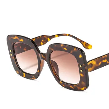 Klasické Retro Náměstí sluneční Brýle, Ženy, Velký Rám Značky Návrhář Ženy Brýle Luxusní Gradient Ženské Brýle Oculos de sol UV400
