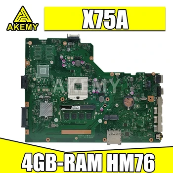 Akemy X75A základní Deska Pro ASUS X75VB X75A X75VD X75V X75VC notebooku základní deska 4GB-RAM HM76 SLJ8E Podporu i3 i5 i7