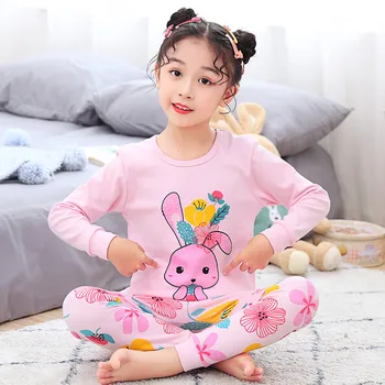 2020 Winter Dětské Bavlněné Pyžamo Set Baby Dívky Oblečení, Děti, Kreslený Pyžama Pyjama Enfant Chlapci Pijama Batole Inflant Noční Prádlo