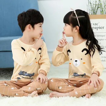 2020 Winter Dětské Bavlněné Pyžamo Set Baby Dívky Oblečení, Děti, Kreslený Pyžama Pyjama Enfant Chlapci Pijama Batole Inflant Noční Prádlo