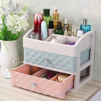 Plastová Zásuvka Make-Up Organizátor Kosmetické Beauty Box Nehty Desktop Storage Case Brush Rtěnku, Lak Na Nehty Kontejner Koupelna Položky
