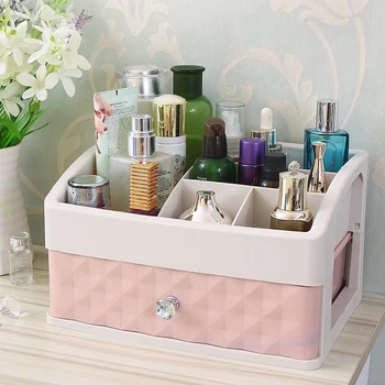 Plastová Zásuvka Make-Up Organizátor Kosmetické Beauty Box Nehty Desktop Storage Case Brush Rtěnku, Lak Na Nehty Kontejner Koupelna Položky