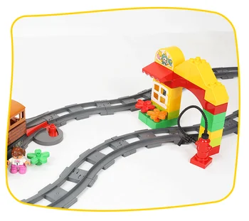 Bloky Duploed Hračky Koleje Crossover Části Železniční Spínač Cihly Městské Části Dárek pro Děti, Vzdělávací hračky