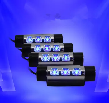 4x 3 LED Modré Auto Poplatku interiérové doplňky nohy pronájem dekorativní 4v1 světla, Auto Dekorace Interiéru Světlo