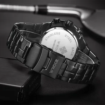 Relojes Hombre 2020 WWOOR Hodinky Pánské Top Značky Luxusní Černá Big Dial Chronograf Pánské Sportovní Vodotěsné Hodinky Montre Homme