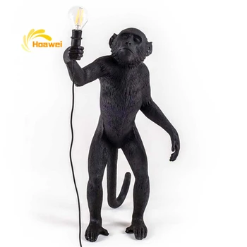 Moderní Monkey Lampa LED Závěsná Svítidla Osvětlení Nordic Repliky Pryskyřice Lano Závěsné Svítidlo Home Dekor Přívěsek Svítilna Vnitřní Svítidlo