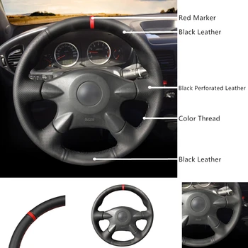 Černé Umělé Kůže Volantu Kryt pro Nissan Almera (N16) X-Trail (T30) Primera (P12)Terrano 2 Pathfinder Paladin