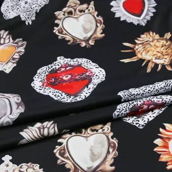 červený drahokam tištěné Georgette šifon tkanina ženy šaty krepové tkaniny DIY oblečení, digitální tisk polyester tkáních au metr