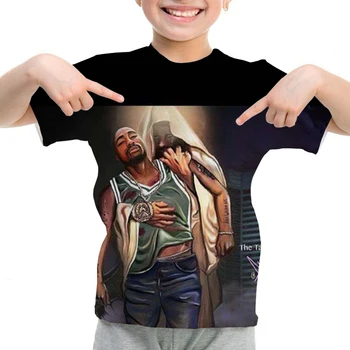 Tupac 2Pac 3d Tisk T Shirt Děti Kawaii Karikatura T-shirt Chlapci/dívky, Vtipné Anime Topy Tees Graphic Cool Tričko Děti