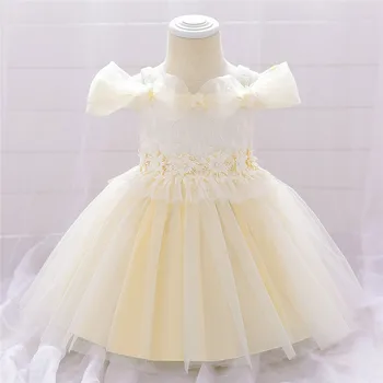 Baby Dívky Princezna Šaty Pro Dítě 1 Rok Narozeniny Šaty Elegantní Květina Kojenecká Křest Party Šaty Novorozence Oblečení